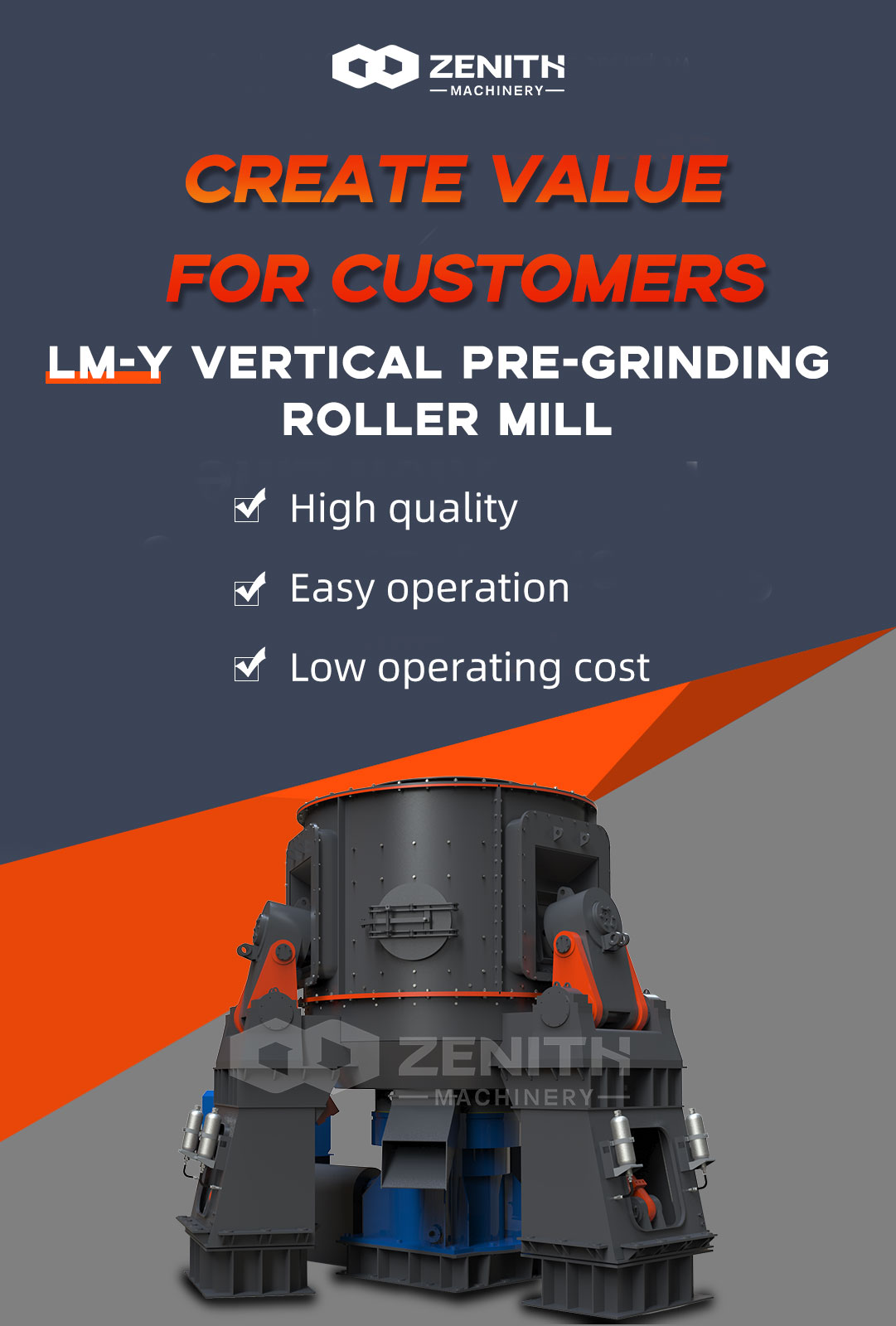 Zenith LM Vertical Roller Mill installed in an industrial plant setting